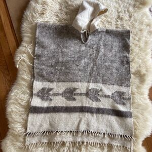 Handmade sheep wool poncho